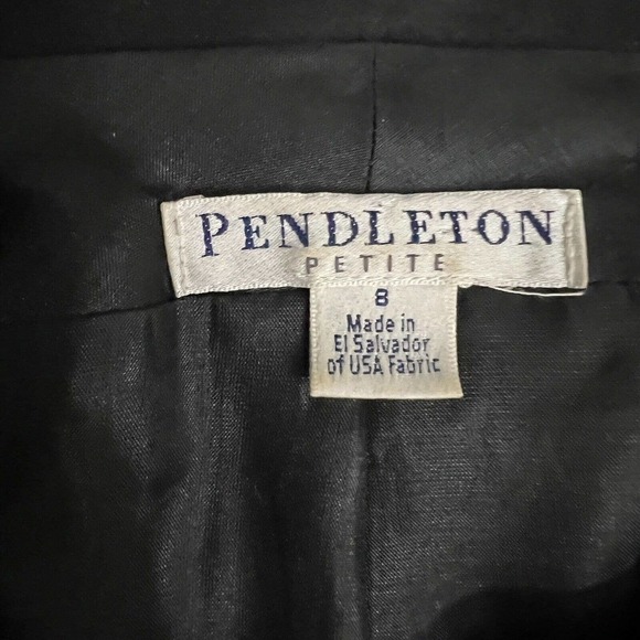 Pendleton Blazer Women’s Black Virgin Wool Blend Jacket Size 8 4 Button Collared - Picture 5 of 10